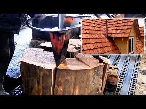The process of production of wooden shingles. Technology / Процесс изготовления деревянной черепицы