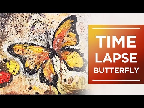 Painting a Butterfly, DIY Time Lapse, Decoupage and Acrylics Painting