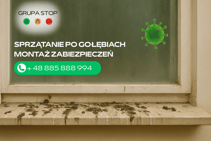 sprzątanie po gołębiach