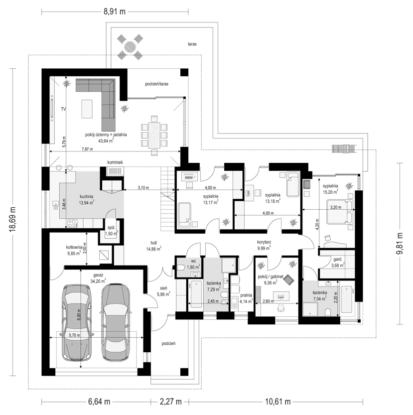 Parterowy 2 - rzut parteru