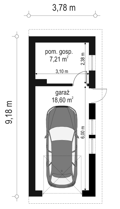 Garaż BG03 - rzut parteru