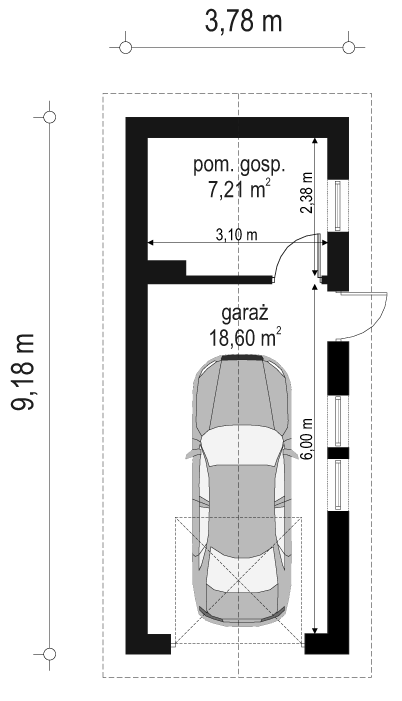 Garaż BG06 - rzut parteru