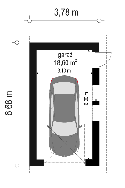 Garaż BG09 - rzut parteru