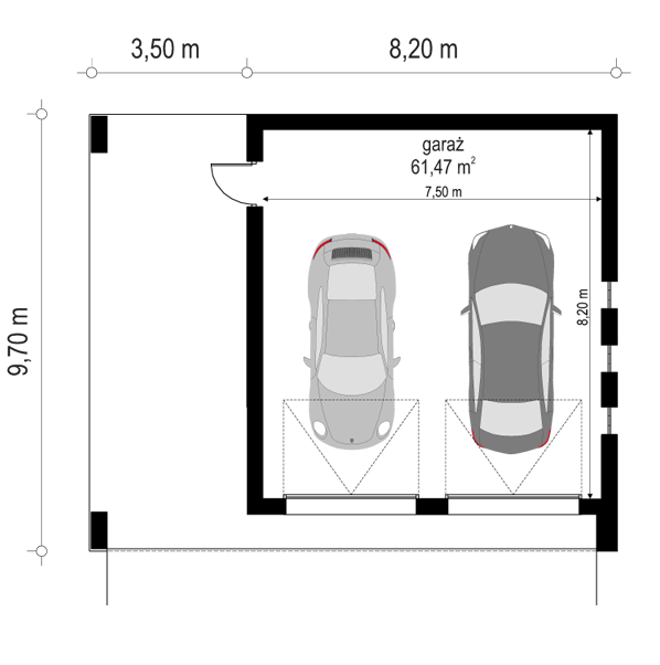 Garaż BG23 - rzut parteru