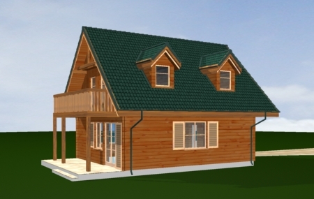 Animacja - Projekt domu D03 Grześ drewniany