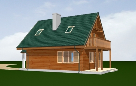 Animacja - Projekt domu D03 Grześ drewniany