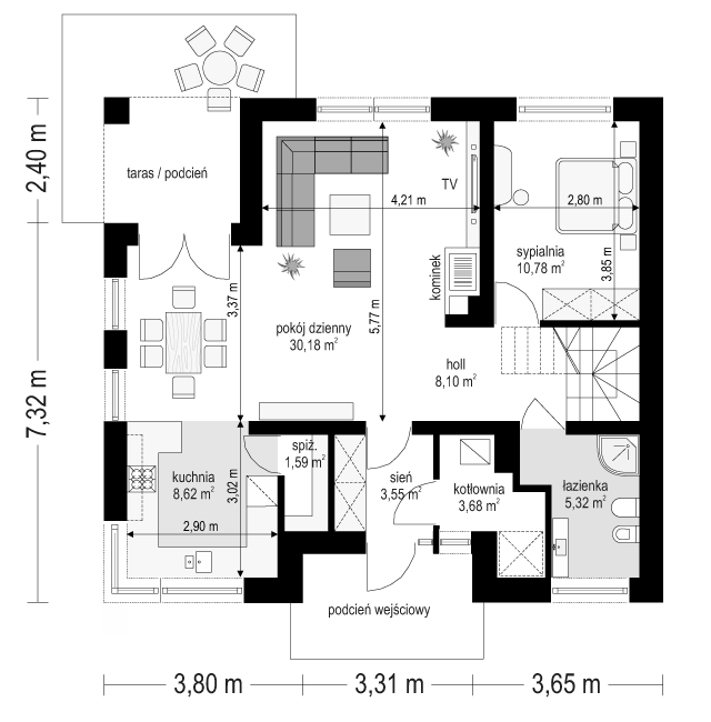 Optymalny - rzut parteru 