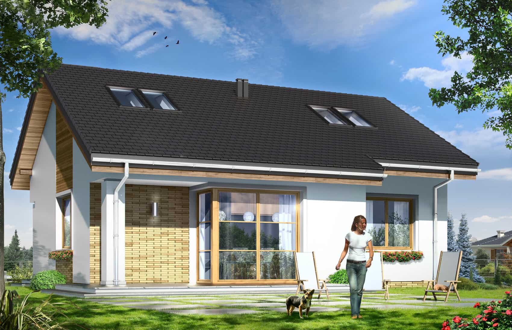 Projekt domu Bonifacy - wizualizacja tylna
