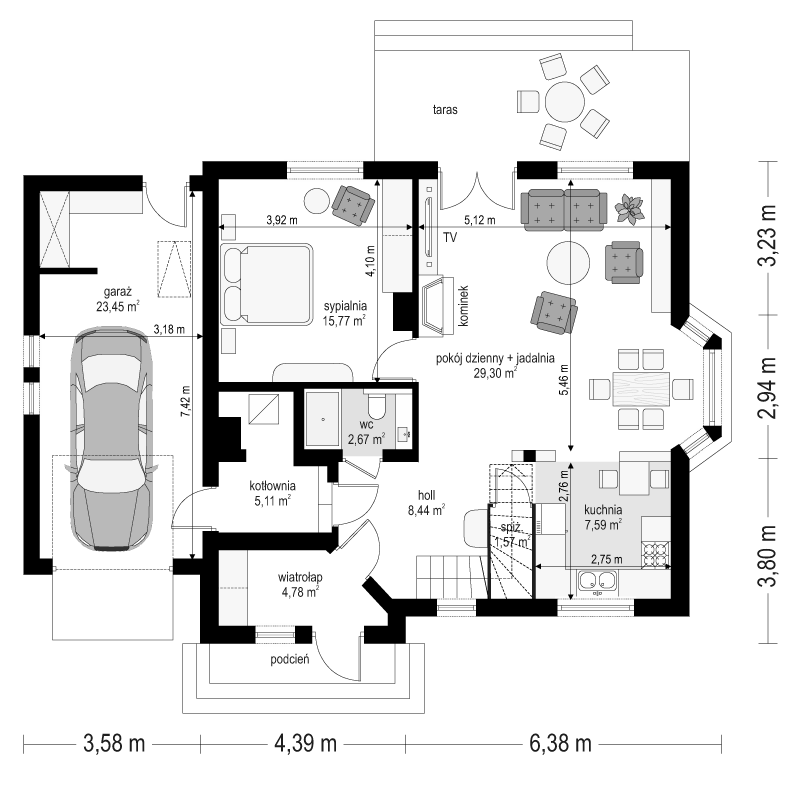 Bryza 5 (NF40) - rzut parteru