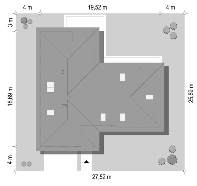 Projekt domu Parterowy 2 B - sytuacja