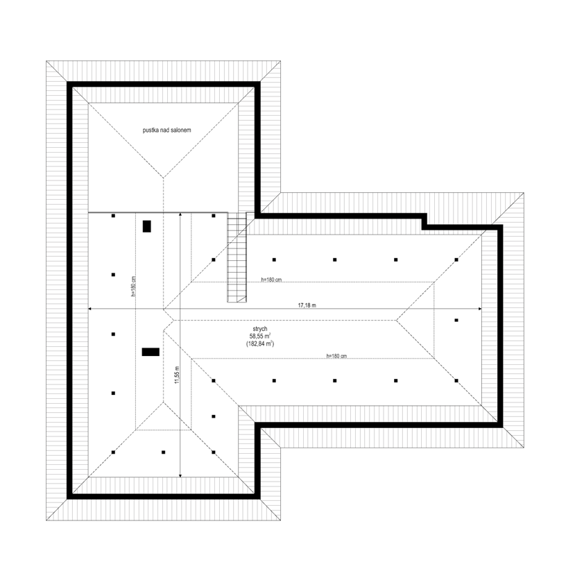 Parterowy 2 - rzut strychu