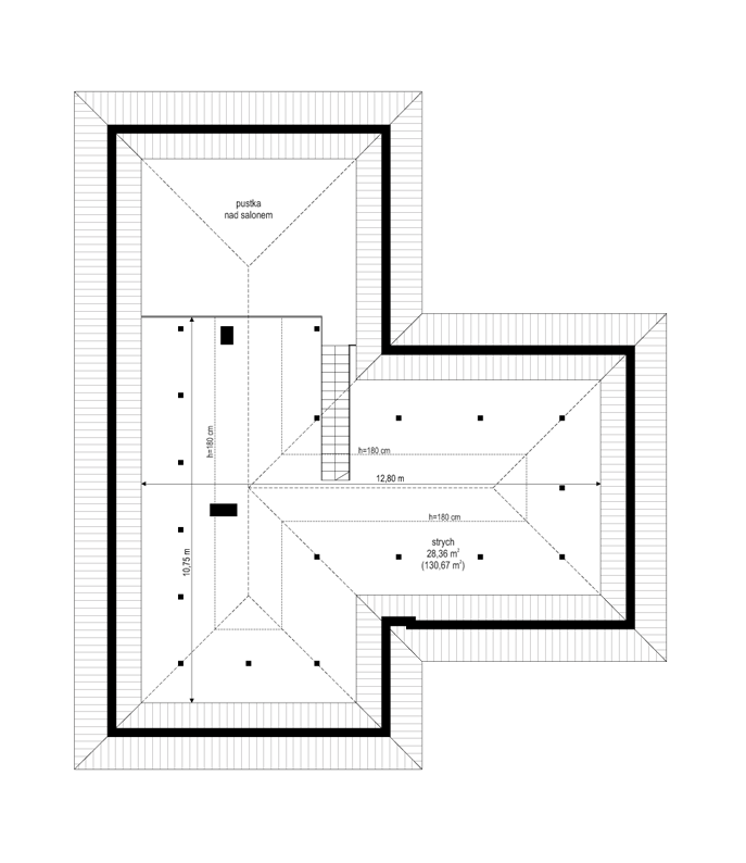 Parterowy - rzut strychu