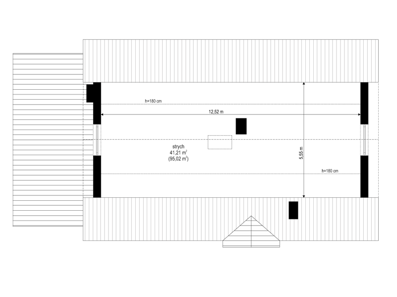 Słoneczny z poddaszem - rzut strychu