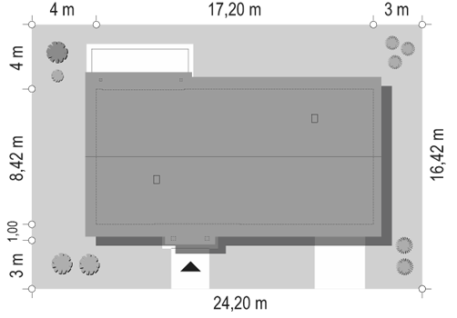 Słoneczny z garażem 2 - sytuacja odbicie lustrzane