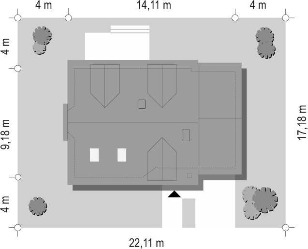 Zgrabny z lukarnami - sytuacja