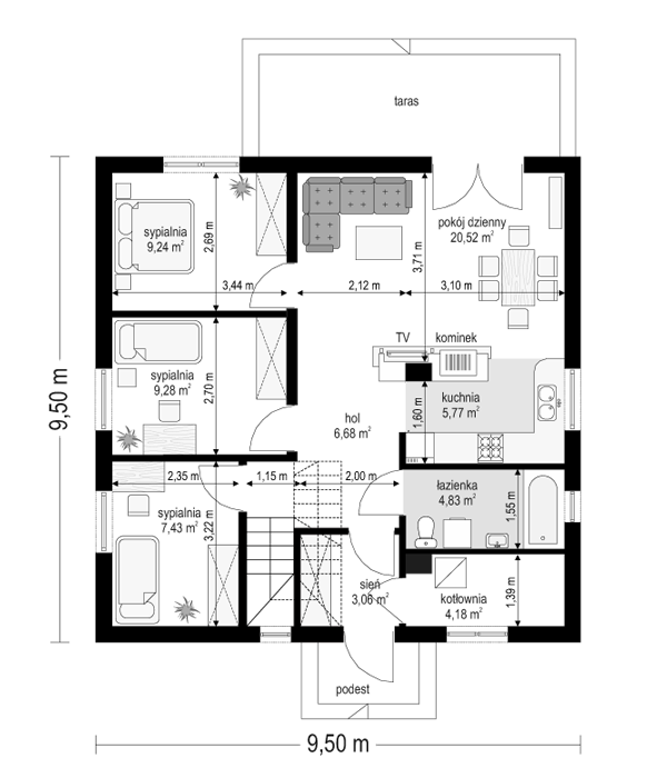 Zosia 3 - rzut parteru