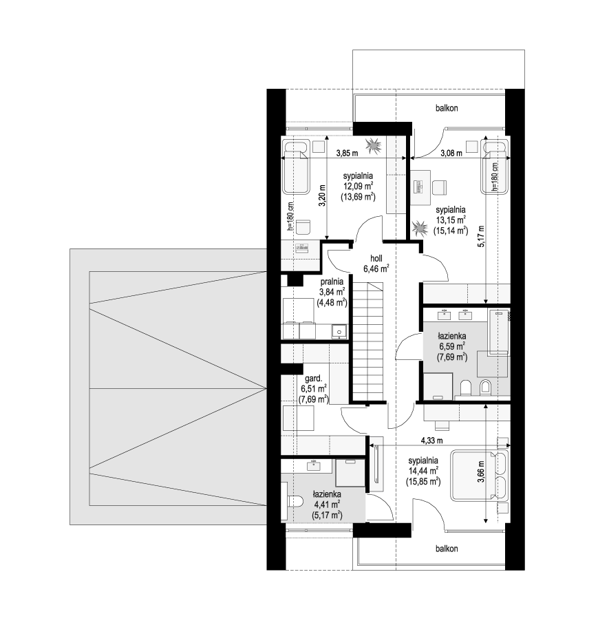 Projekt domu Amber 5 B rzut poddasza