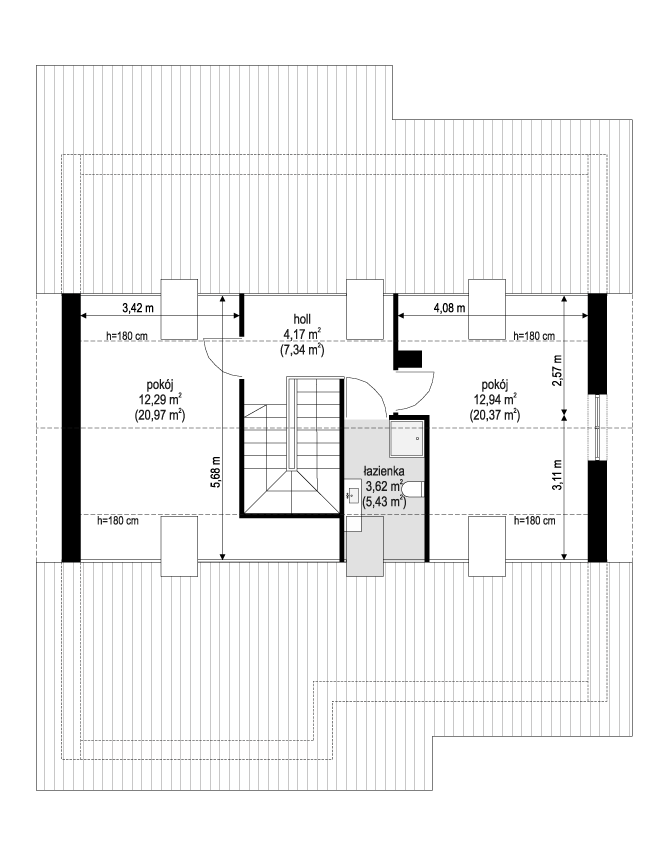 Projekt domu Ambitny 2 - rzut poddasza