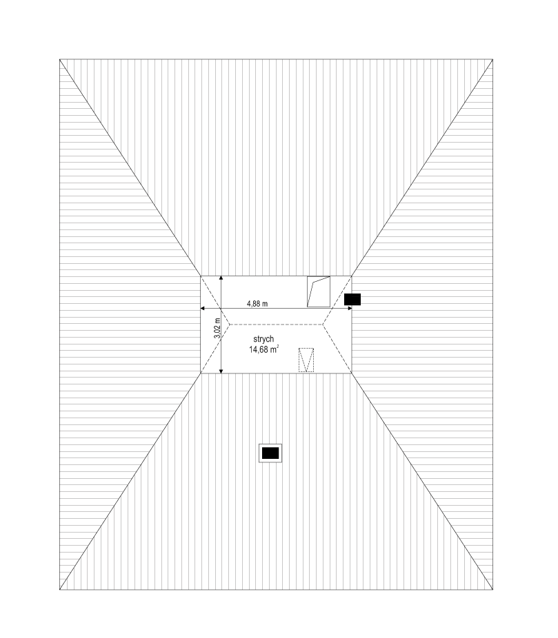 Projekt domu Dom na słonecznej - rzut strychu