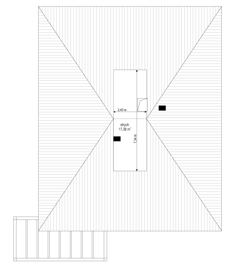 Projekt domu Dom na słonecznej 2 - rzut strychu
