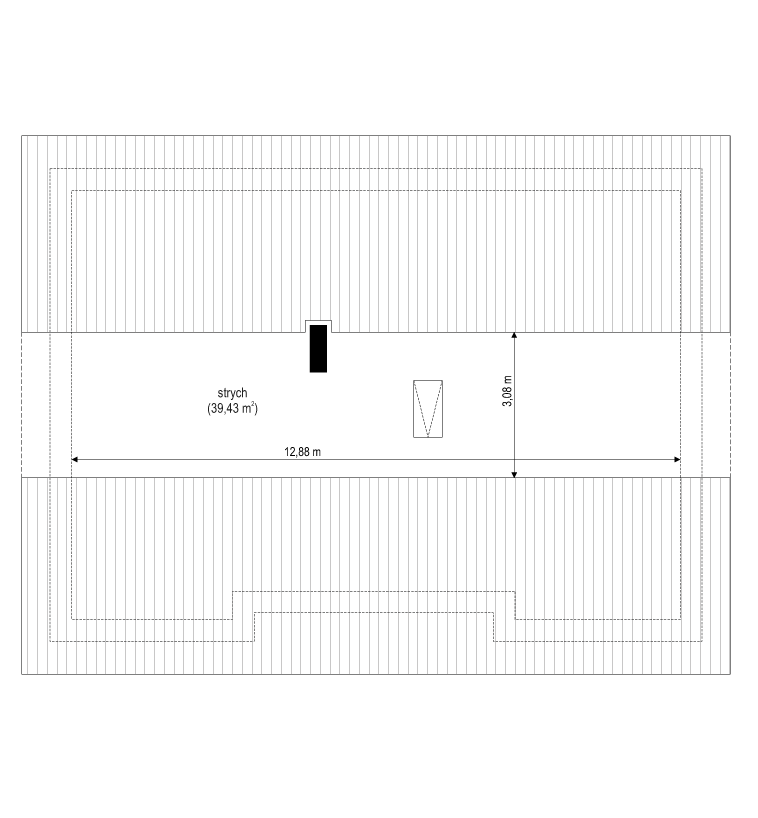Projekt domu Ekonomiczny - rzut strychu