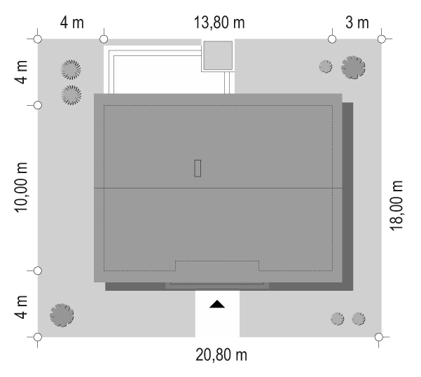 Projekt domu Ekonomiczny - sytuacja