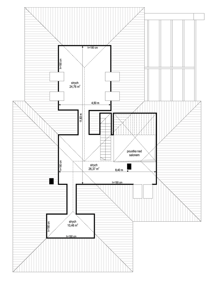 Projekt domu Hiacynt 5 - rzut strychu