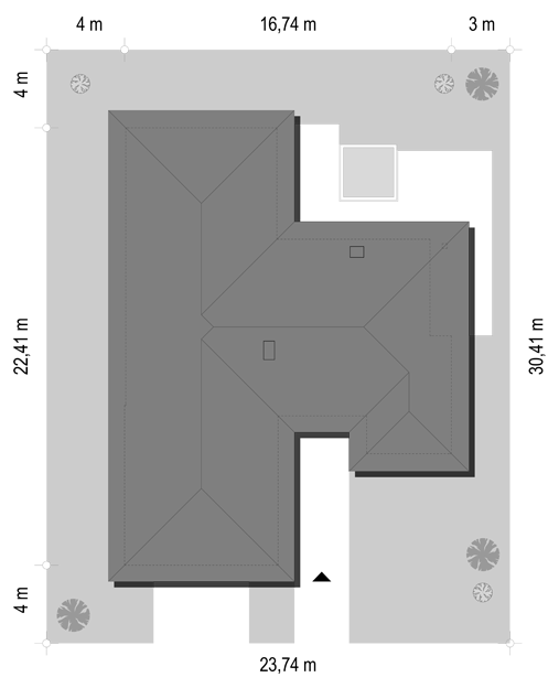 Projekt domu Jedyny B - sytuacja