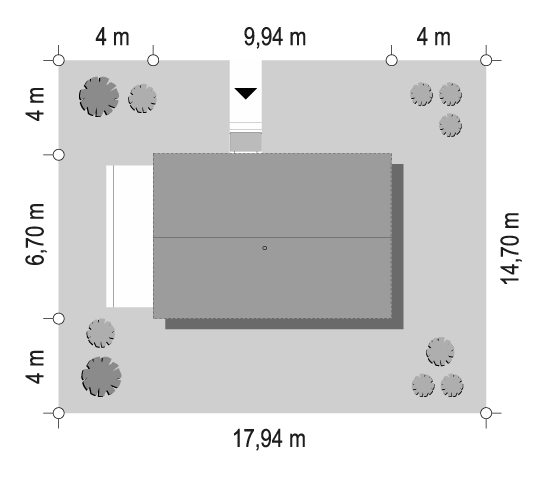 Projekt domu MG 3 wariant 18 drewniany sytuacja