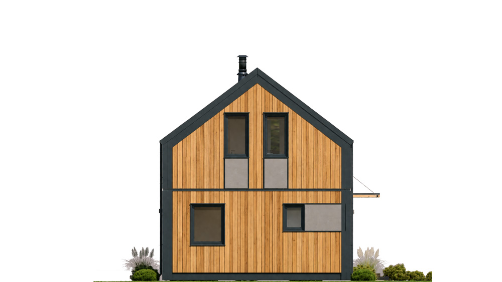 Projekt domu MG 3 wariant 18 drewniany elewacja