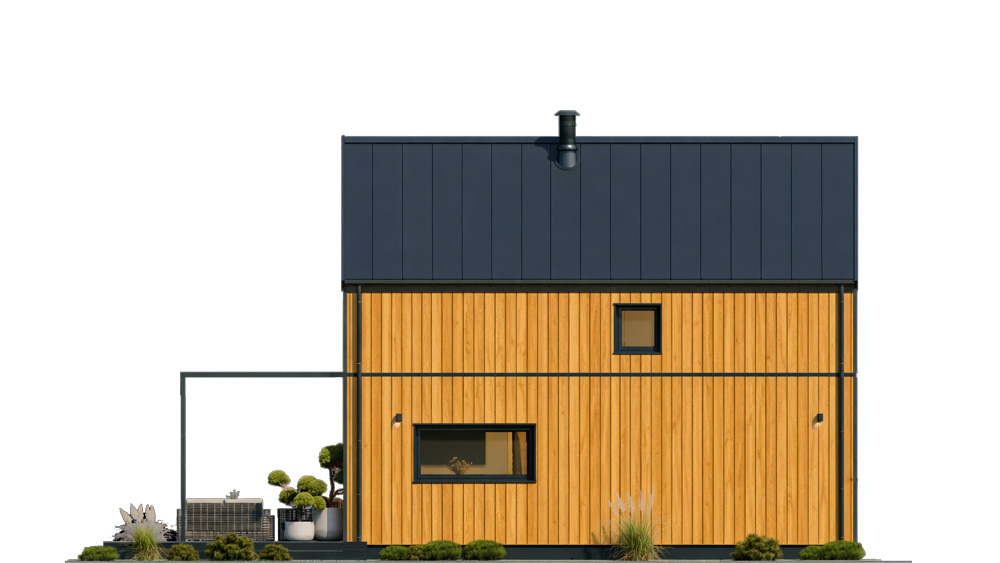 Projekt domu MG 3 wariant 18 drewniany elewacja