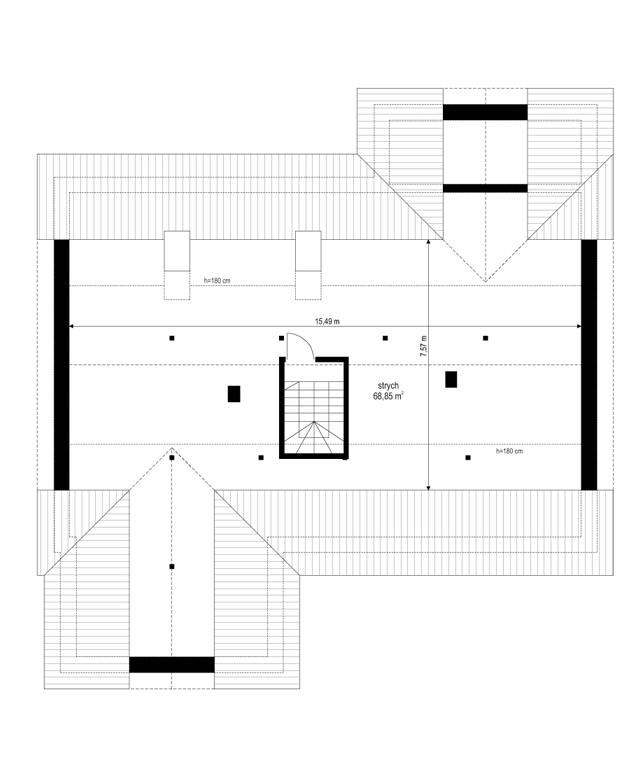 Parterowy 3 - rzut strychu