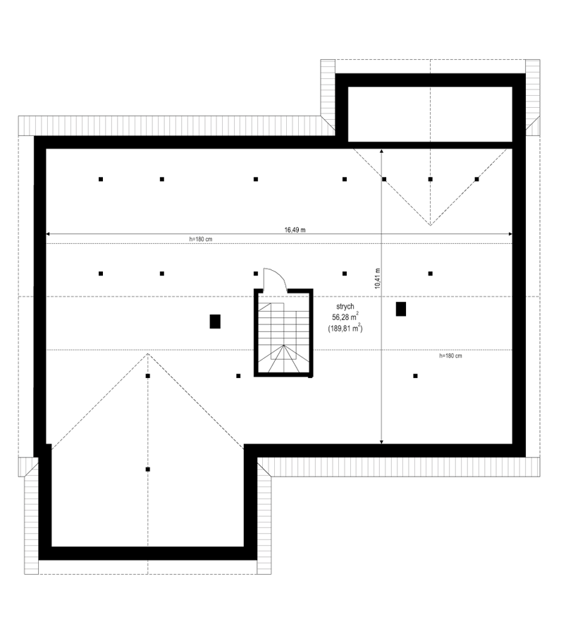 Projekt domu Parterowy 4 B - rzut strychu