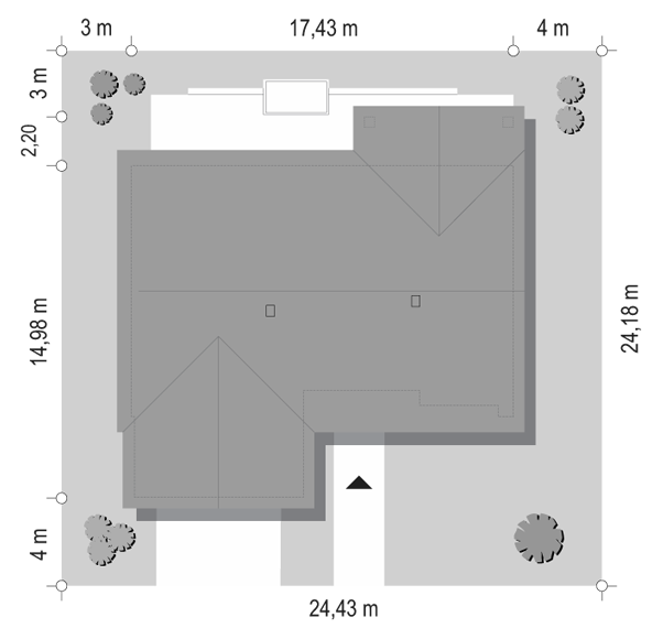 Projekt domu Parterowy 4 B - sytuacja