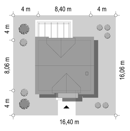 Projekt domu Przyjemny - sytuacja