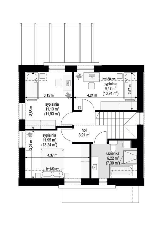 Projekt domu Przyjemny 2 - rzut poddasza