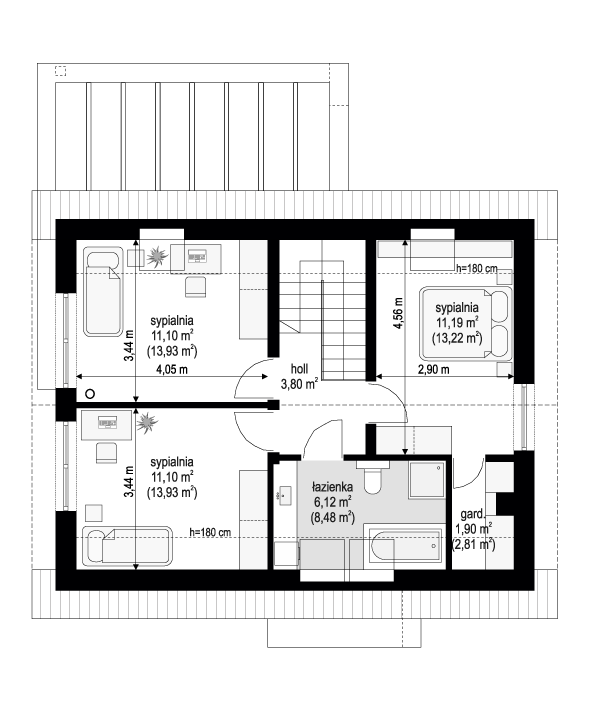 Projekt domu Przyjemny 5 rzut poddasza