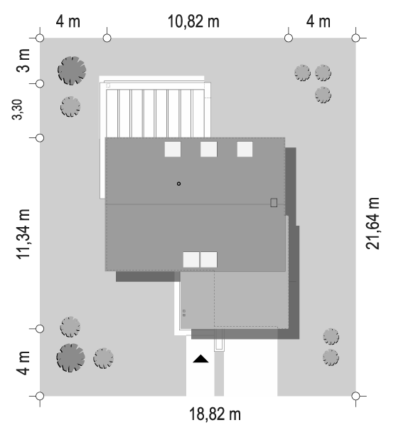 Projekt domu Przyjemny 6 sytuacja