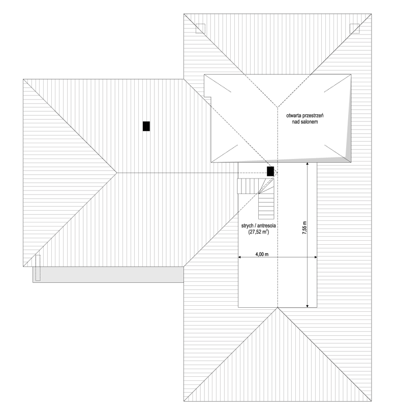 Projekt domu Sielanka 3 - rzut strychu