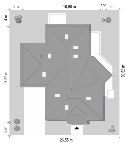 Projekt domu Willa parkowa 7 - sytuacja