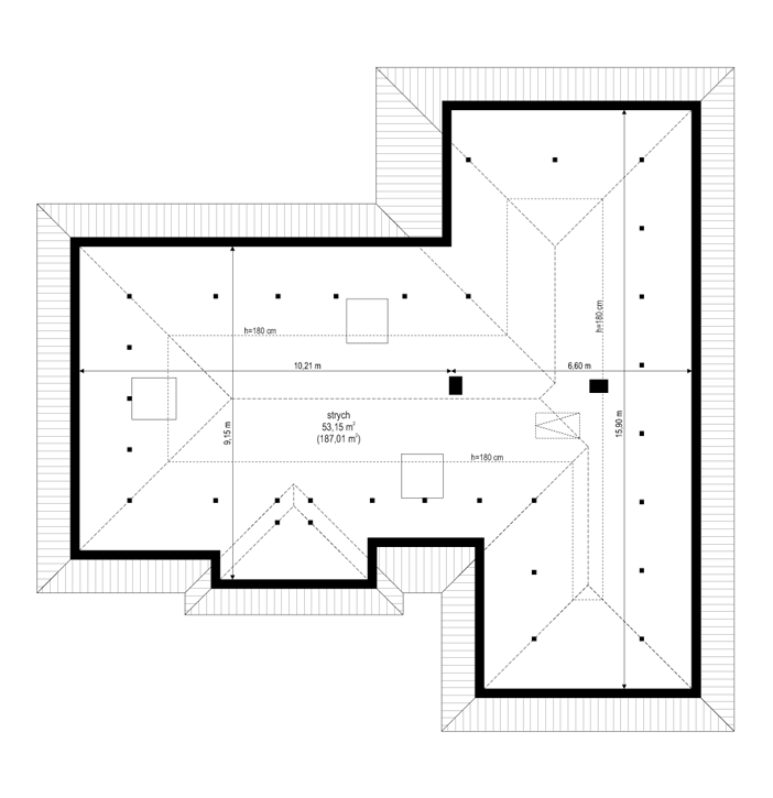 Willa parterowa 2 - rzut strychu