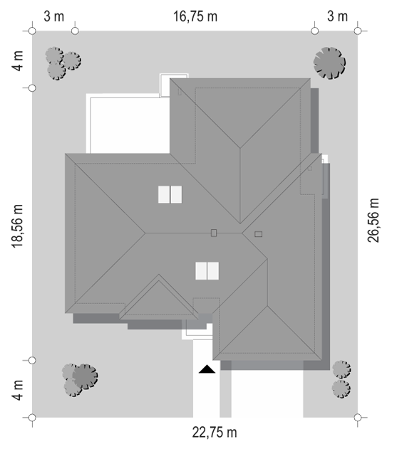 Projekt domu Willa parterowa 3 - sytuacja