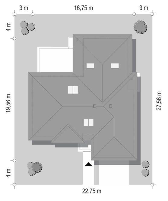 Projekt domu Willa parterowa 4 - sytuacja