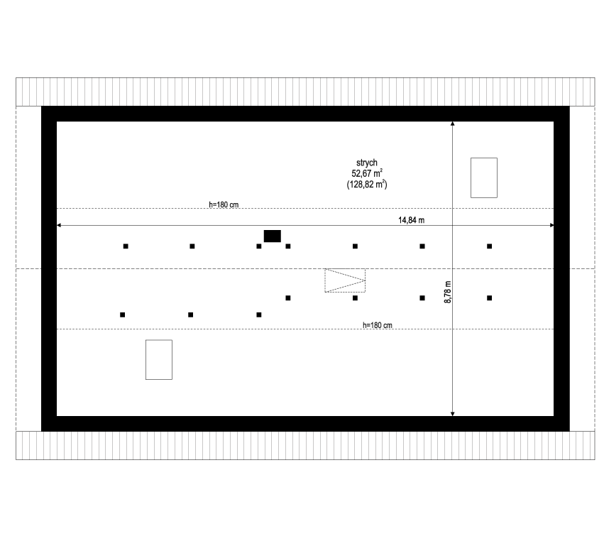 Projekt domu Wymarzony 10 D rzut strychu