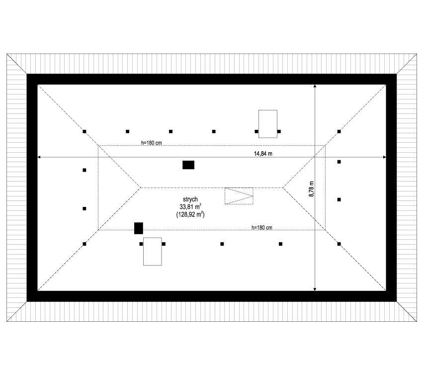 Projekt domu Wymarzony 11 C rzut strychu