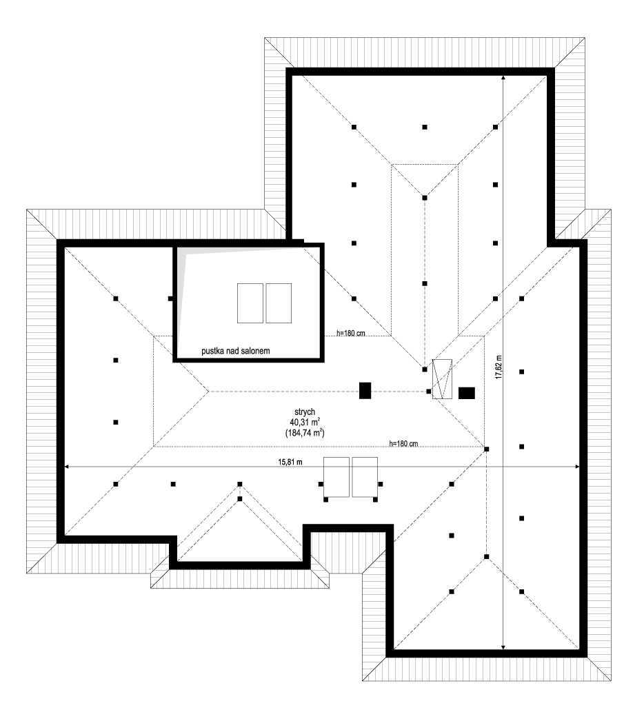 Willa parterowa 3 - rzut strychu