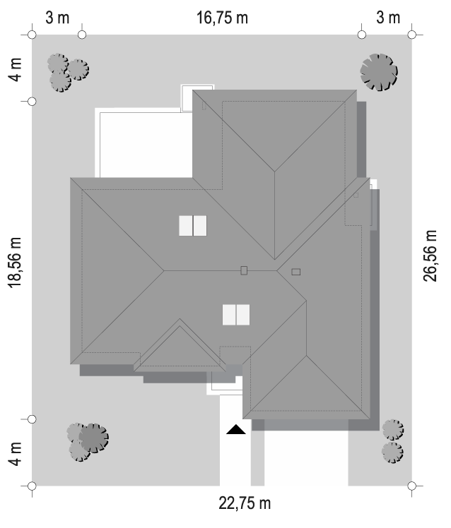 Projekt domu Willa parterowa 3 - sytuacja